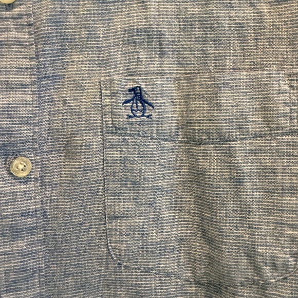 Original Penguin Blue Casual Button Down Shirt - Picture 2 of 6